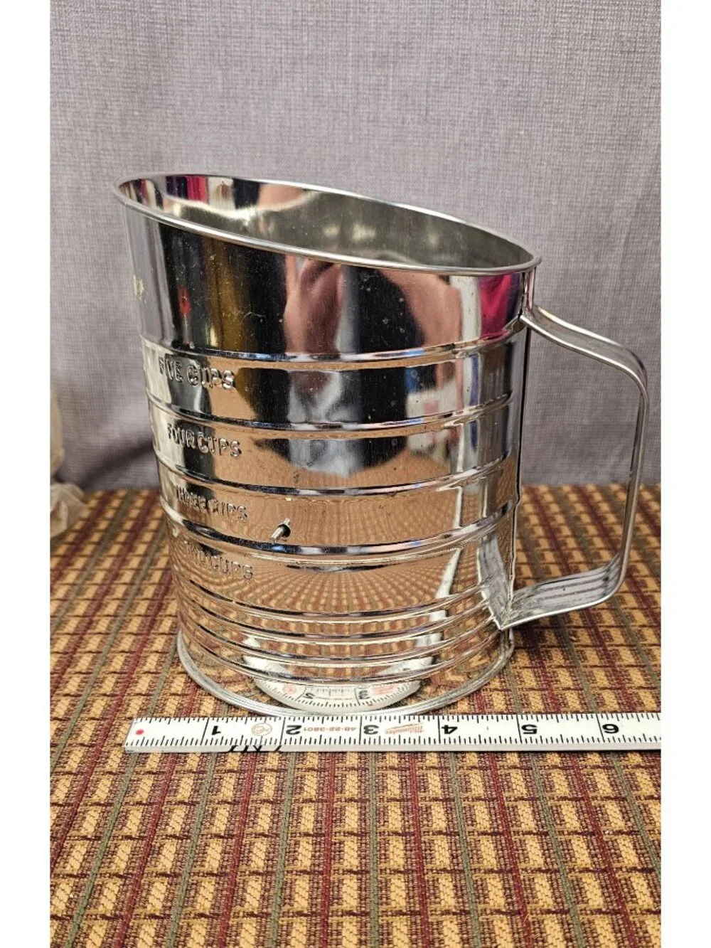 Vintage 5-Cup Tin Flour Sifter